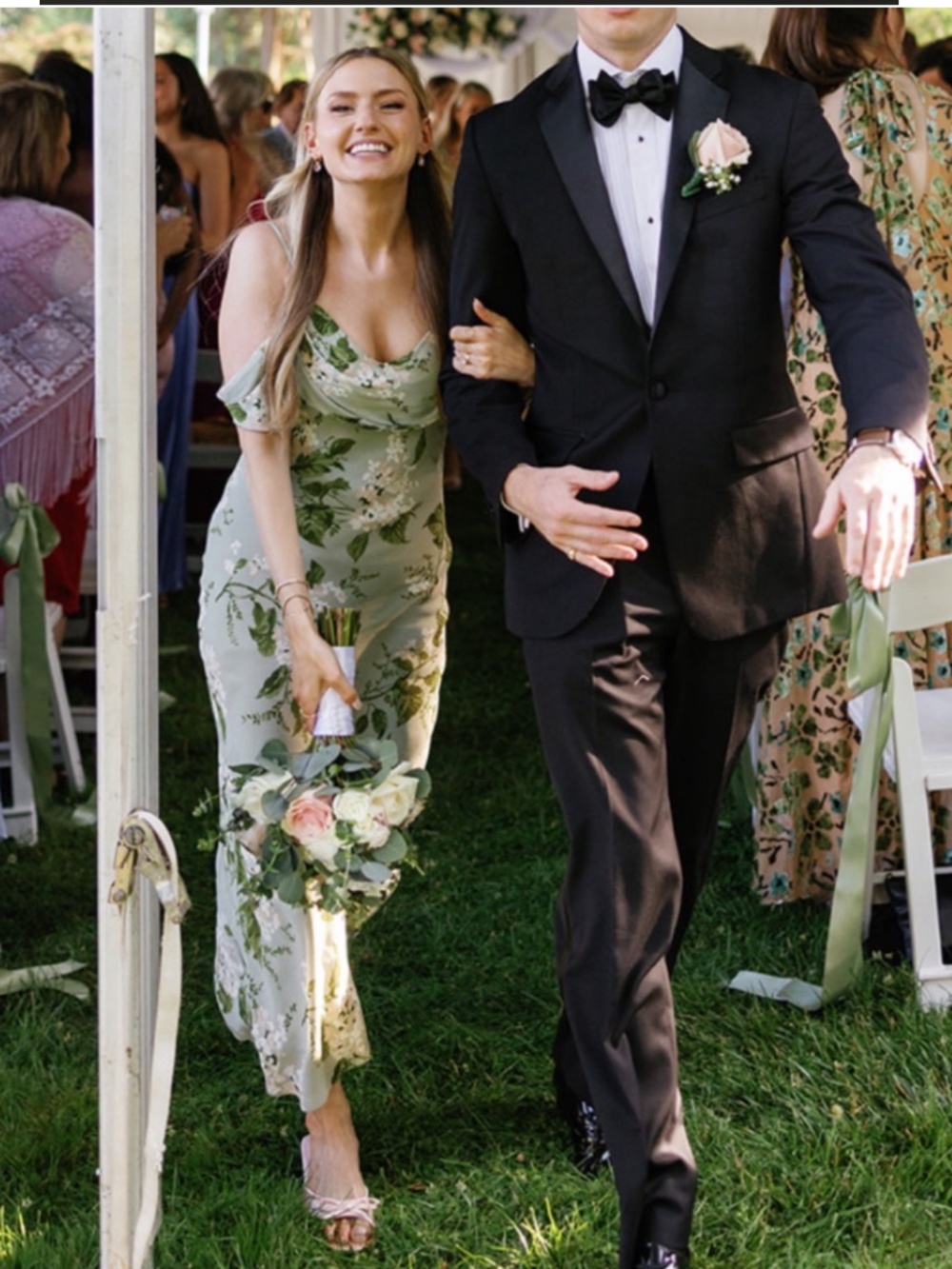 Reformation Reya Floral Drape Dress - Tea Garden - Picture 4 of 5